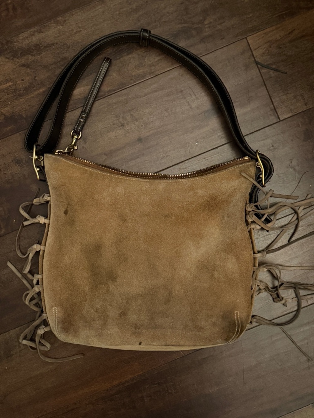 Coach Tan Suede Fringe Hobo Shoulder Bag Vintage Y2K